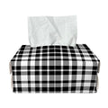 Black And White Border Tartan Print Rectangle Tissue Box Cover