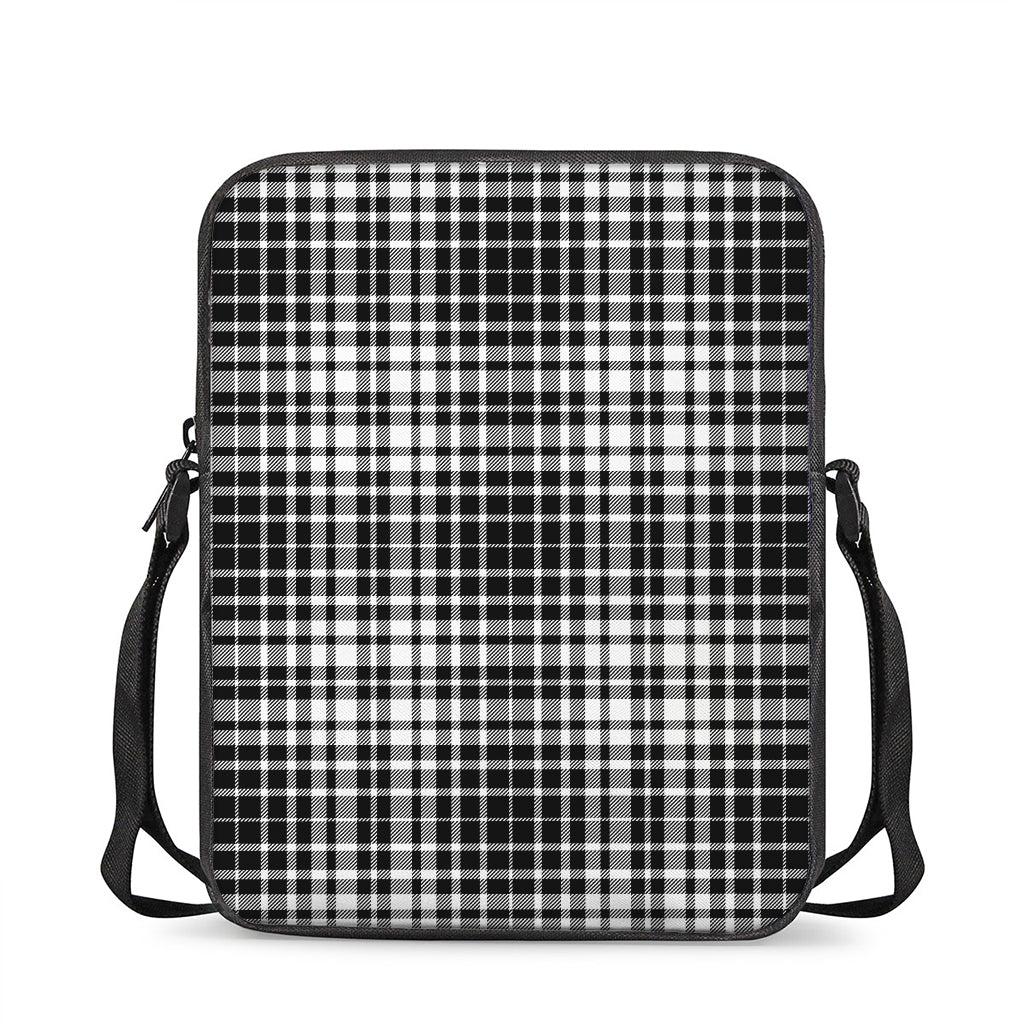 Black And White Border Tartan Print Rectangular Crossbody Bag
