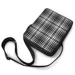 Black And White Border Tartan Print Rectangular Crossbody Bag