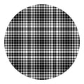 Black And White Border Tartan Print Round Blanket