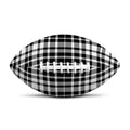 Black And White Border Tartan Print Rugby Ball