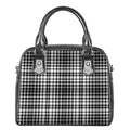 Black And White Border Tartan Print Shoulder Handbag