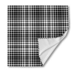 Black And White Border Tartan Print Silk Bandana
