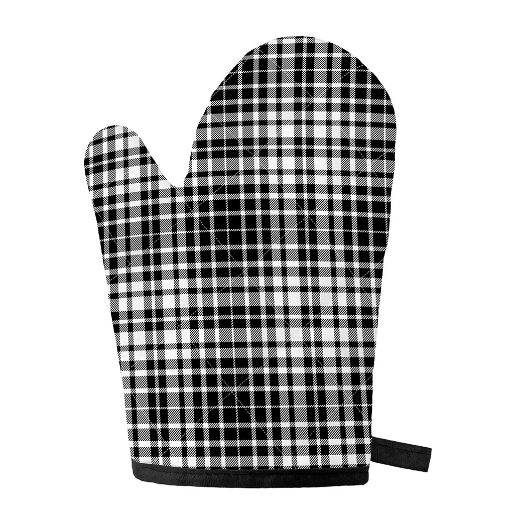 Black And White Border Tartan Print Single Oven Mitt