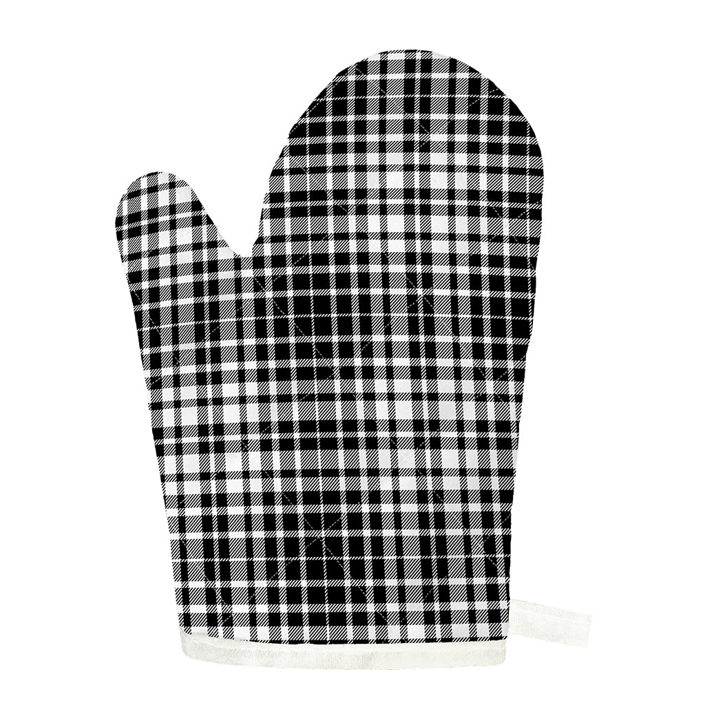 Black And White Border Tartan Print Single Oven Mitt