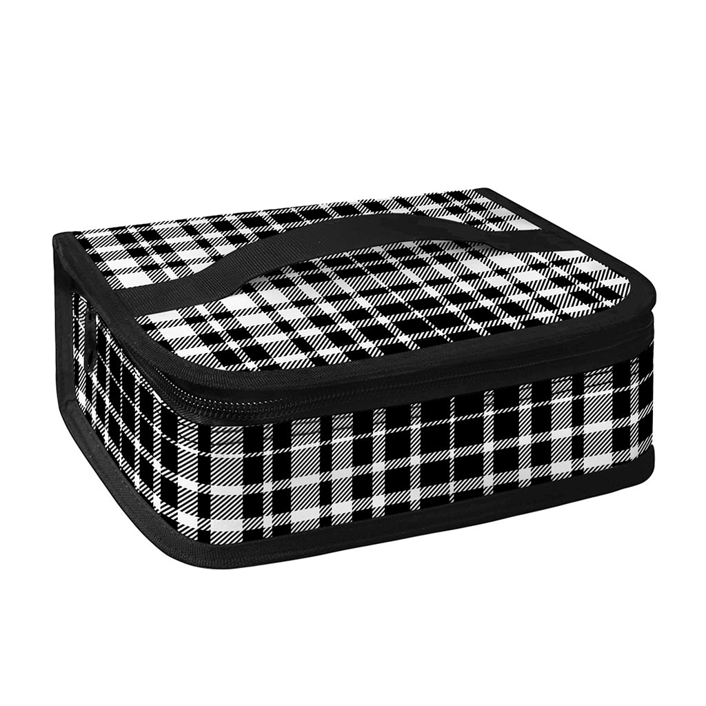Black And White Border Tartan Print Small Lunch Bag