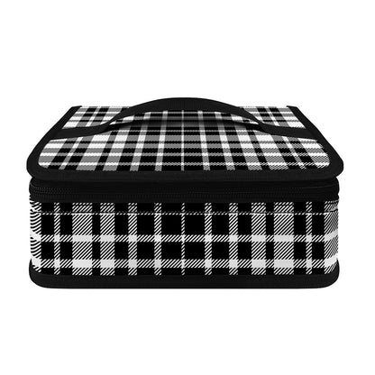 Black And White Border Tartan Print Small Lunch Bag