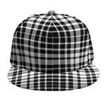 Black And White Border Tartan Print Snapback Cap