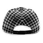 Black And White Border Tartan Print Snapback Cap