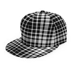 Black And White Border Tartan Print Snapback Cap