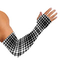 Black And White Border Tartan Print Sun Protection Arm Sleeves