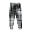 Black And White Border Tartan Print Sweatpants