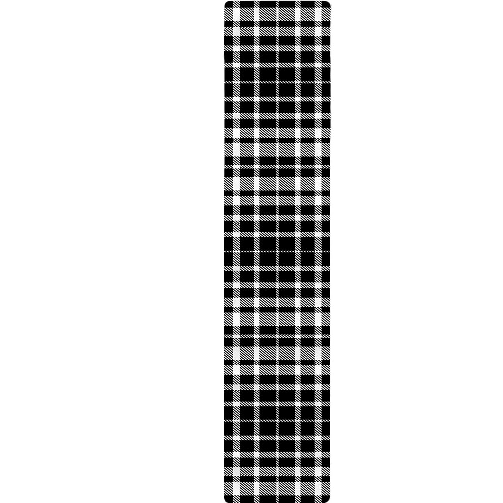 Black And White Border Tartan Print Table Runner