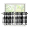Black And White Border Tartan Print Tier Curtains