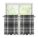 Black And White Border Tartan Print Tier Curtains