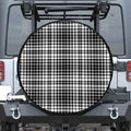 Black And White Border Tartan Print Tire Cover