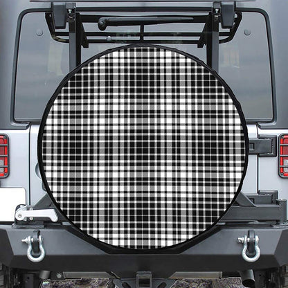 Black And White Border Tartan Print Tire Cover