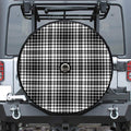 Black And White Border Tartan Print Tire Cover With Camera Hole