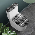 Black And White Border Tartan Print Toilet Lid And Tank Cover Set