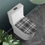 Black And White Border Tartan Print Toilet Lid Cover