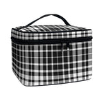 Black And White Border Tartan Print Travel Makeup Bag