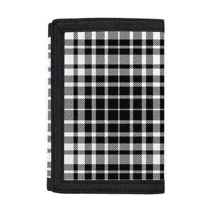 Black And White Border Tartan Print Trifold Wallet