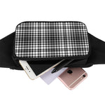 Black And White Border Tartan Print Waist Bag