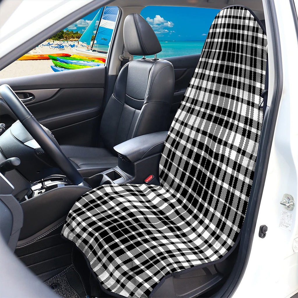 Black And White Border Tartan Print Waterproof Car Seat Cover