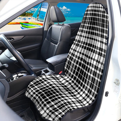 Black And White Border Tartan Print Waterproof Car Seat Cover