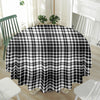 Black And White Border Tartan Print Waterproof Round Tablecloth