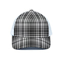 Black And White Border Tartan Print White Mesh Trucker Hat