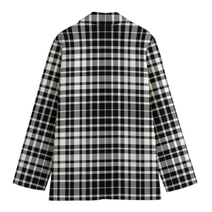 Black And White Border Tartan Print Women's Blazer