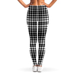 Black And White Border Tartan Print Women's Leggings