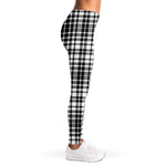 Black And White Border Tartan Print Women's Leggings