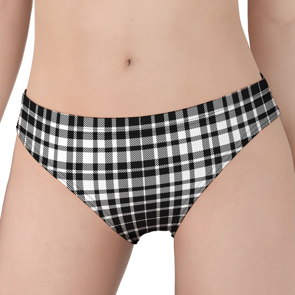 Black And White Border Tartan Print Women's Panties