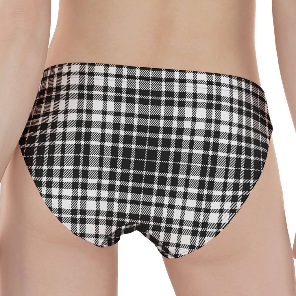 Black And White Border Tartan Print Women's Panties