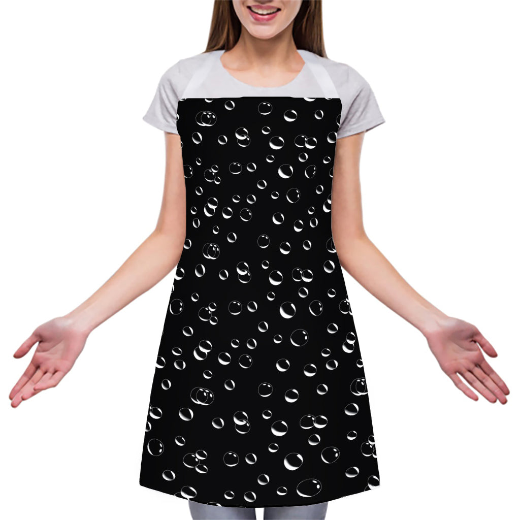 Black And White Bubble Pattern Print Adjustable Apron