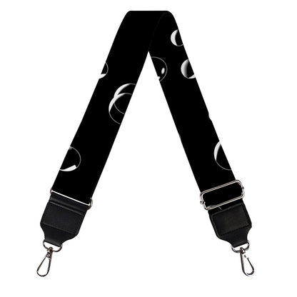 Black And White Bubble Pattern Print Bag Strap