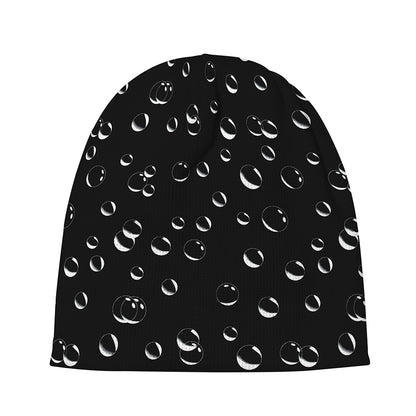 Black And White Bubble Pattern Print Beanie