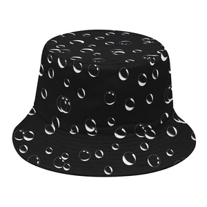 Black And White Bubble Pattern Print Bucket Hat