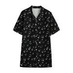 Black And White Bubble Pattern Print Cotton Hawaiian Shirt