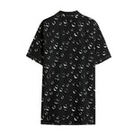 Black And White Bubble Pattern Print Cotton Hawaiian Shirt