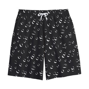 Black And White Bubble Pattern Print Cotton Shorts