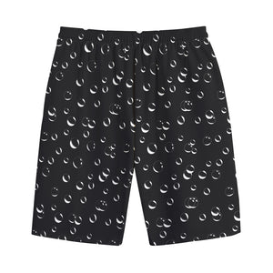 Black And White Bubble Pattern Print Cotton Shorts