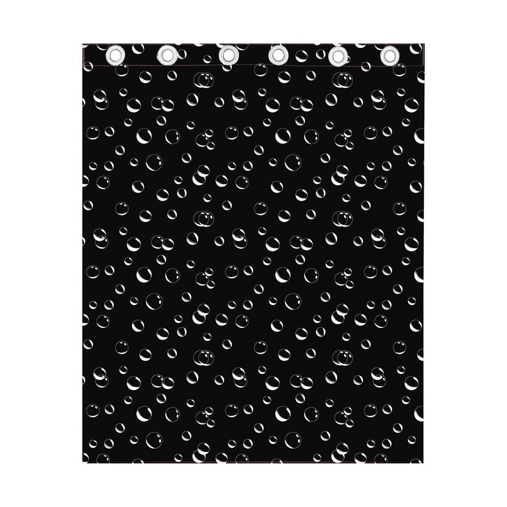 Black And White Bubble Pattern Print Curtain