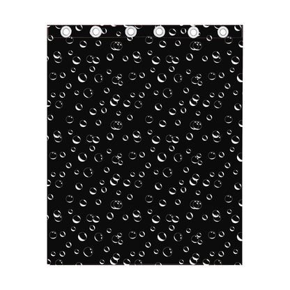 Black And White Bubble Pattern Print Curtain