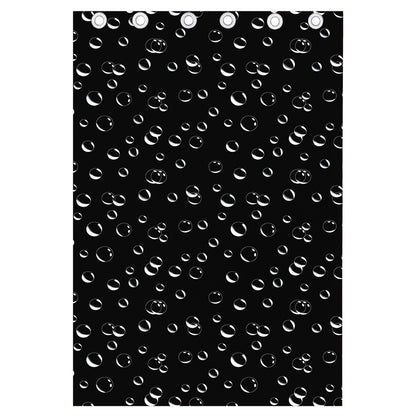 Black And White Bubble Pattern Print Curtain