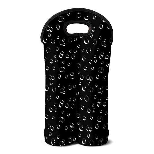 Black And White Bubble Pattern Print Double Neoprene Wine Tote