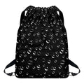 Black And White Bubble Pattern Print Drawstring Backpack