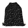 Black And White Bubble Pattern Print Drawstring Bag